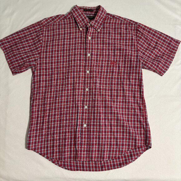 Alexander Julian Colours Men’s L Plaid Short Sleeve Button Shirt Thomaston Twill - Picture 1 of 9